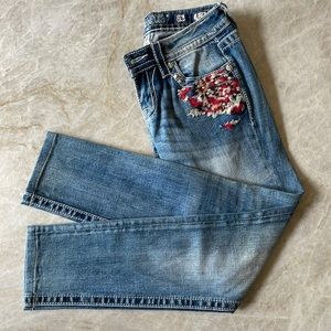Miss Me Jeans - Skinny Jeans - Embellished Jeans - Embroidered Jeans - Size 26